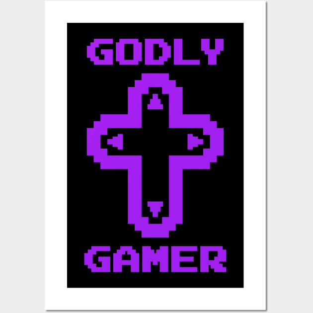 Godly Gamer (v8 - purple) Wall Art by TimespunThreads